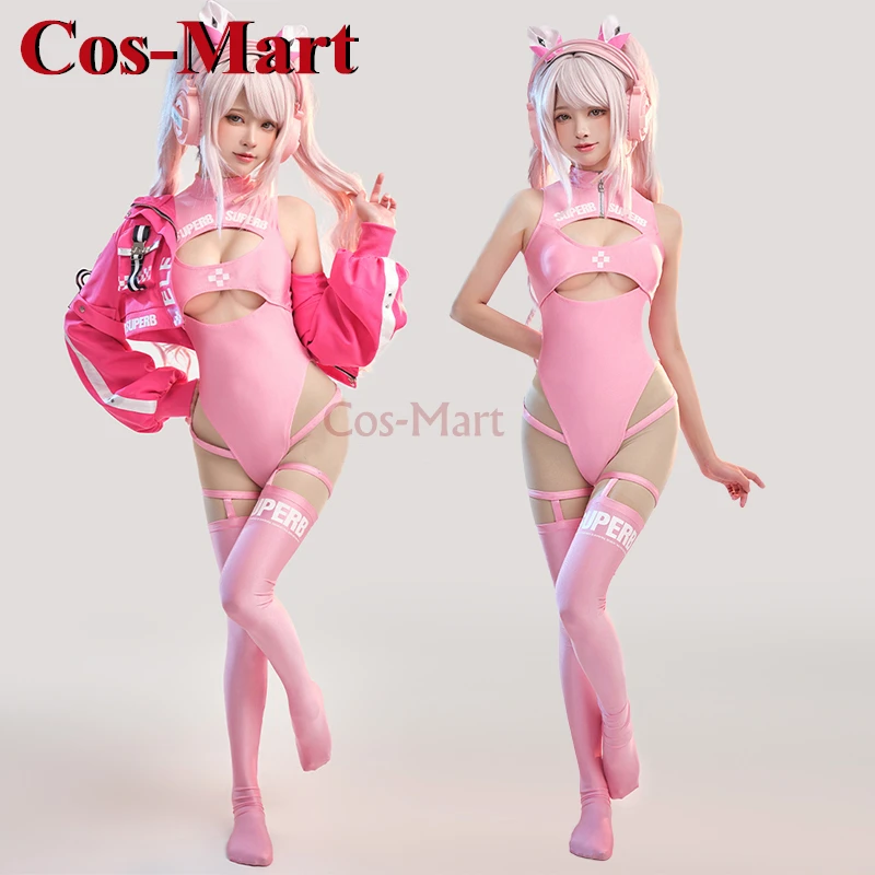 

Cos-Mart, горячая игра NIKKE Alice, карнавальный костюм, милый изящный элегантный розовый комбинезон, купальник, одежда для ролевых игр на Хэллоуин