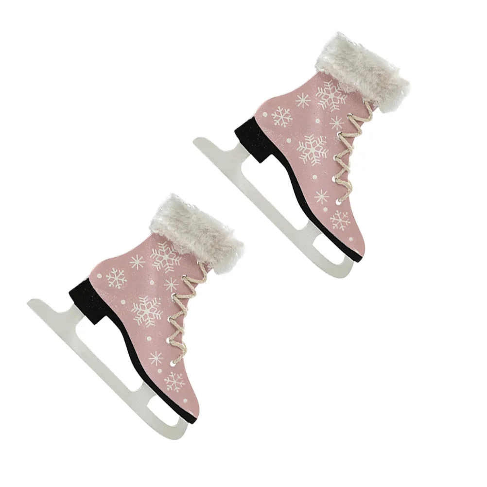 

2Pcs Wood Skate-Shaped Xmas Hanging Decoration Pendant for Christmas Party Pendant Ornament Festive Adornments