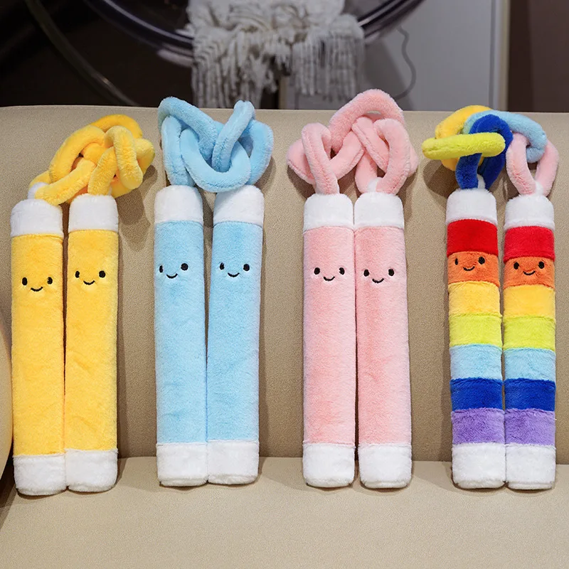 7 Colors Nunchucks Plush Toy Option Double Stick with Colorful Chain Cute Embroidered Face Novelty Home Decor Gifts Kids gifts