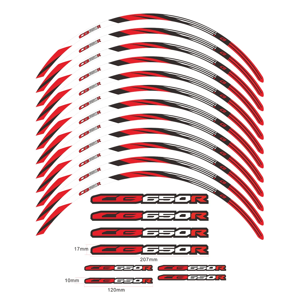 Adesivo impermeável de roda de motocicleta, Decalque Hub, Fita Rim Stripe, 17 Polegadas para CB650R, CB 650R, Neo Sports Cafe, 2019-2021