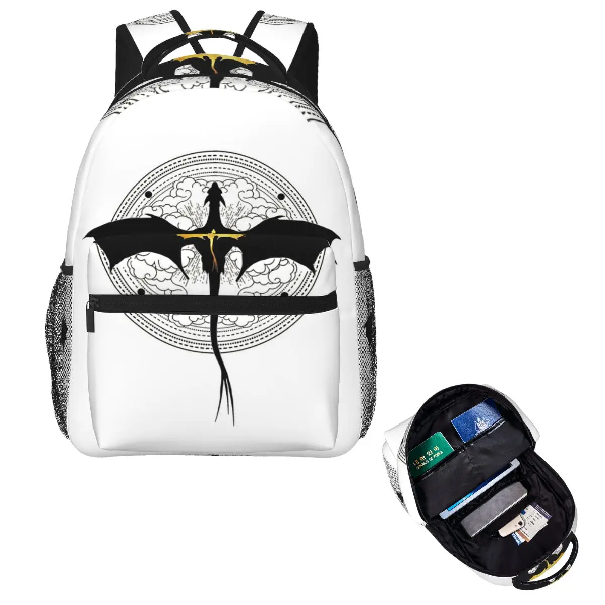 

Fourth Wing Dragon RelicTattoo Student Backpack School Bag Hiking Travel Daypack for Boys Girls Fashion Bookbag Shoulder Bags