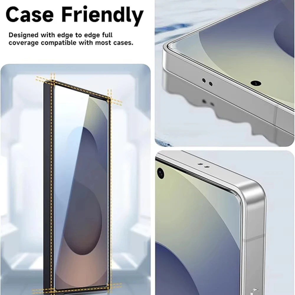 

4PCS Stain resistant For Samsung S26 S25 S24 Ultra A34 A35 A55 A54 Dust Free Easy Installation Tempered Glass Screen Protector