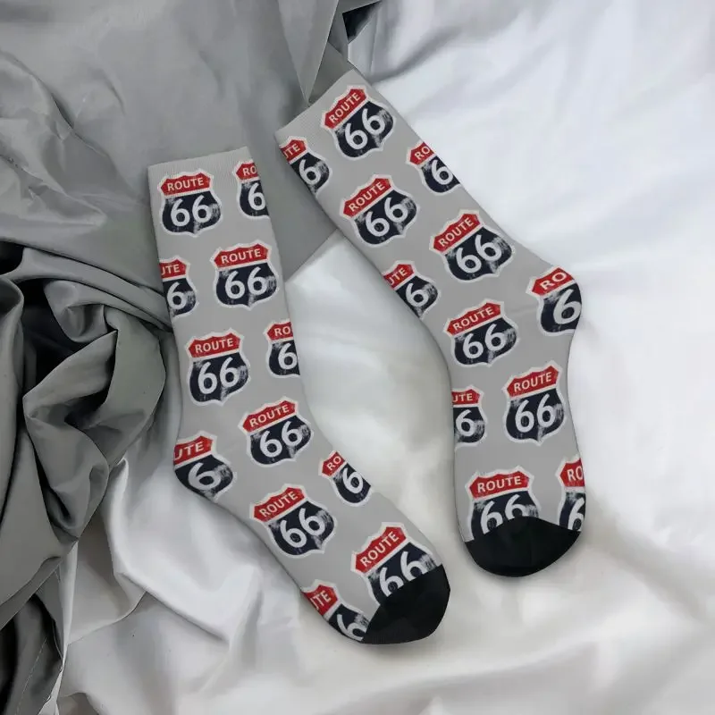 Cool men's California Sign USA Route 66 Dress Sock Unisex comodi calzini traspiranti divertenti dell'equipaggio