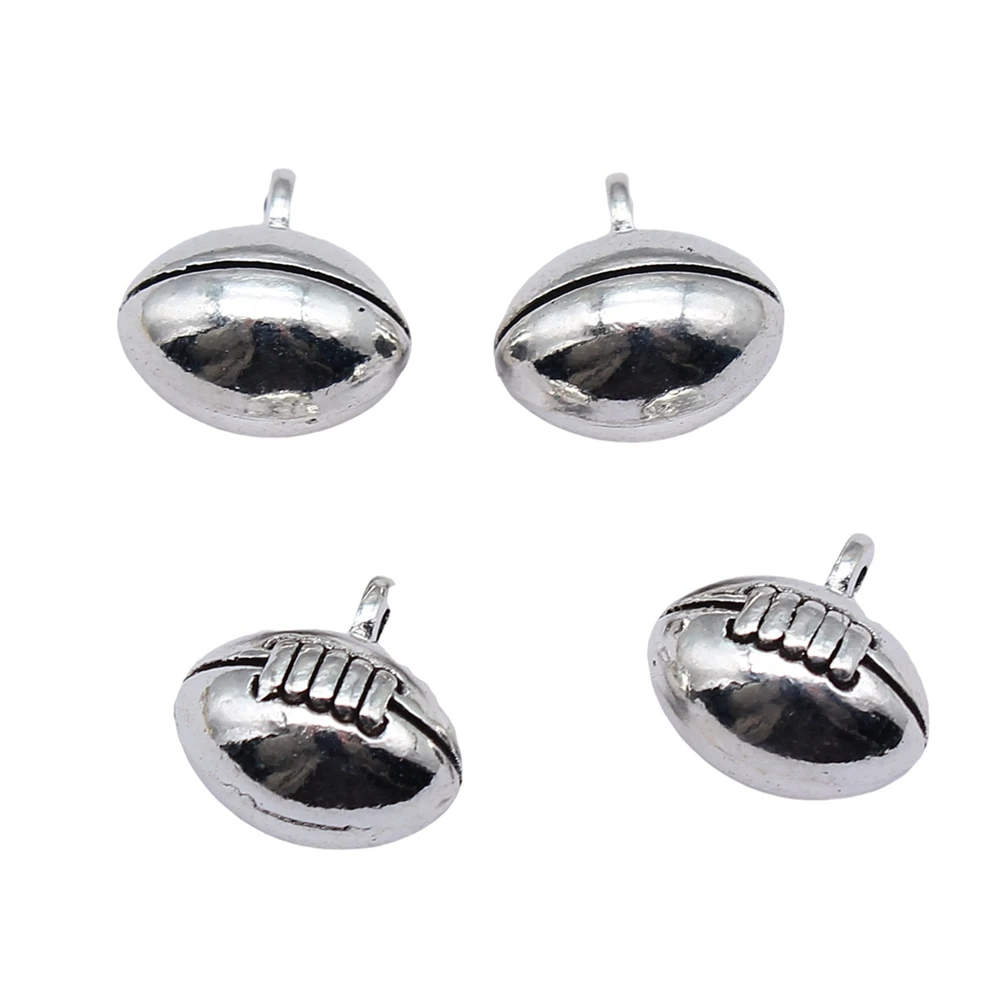 Ornaments 3D American Football Charms Jewellery Making Supplies 13x13x9mm 10pcs