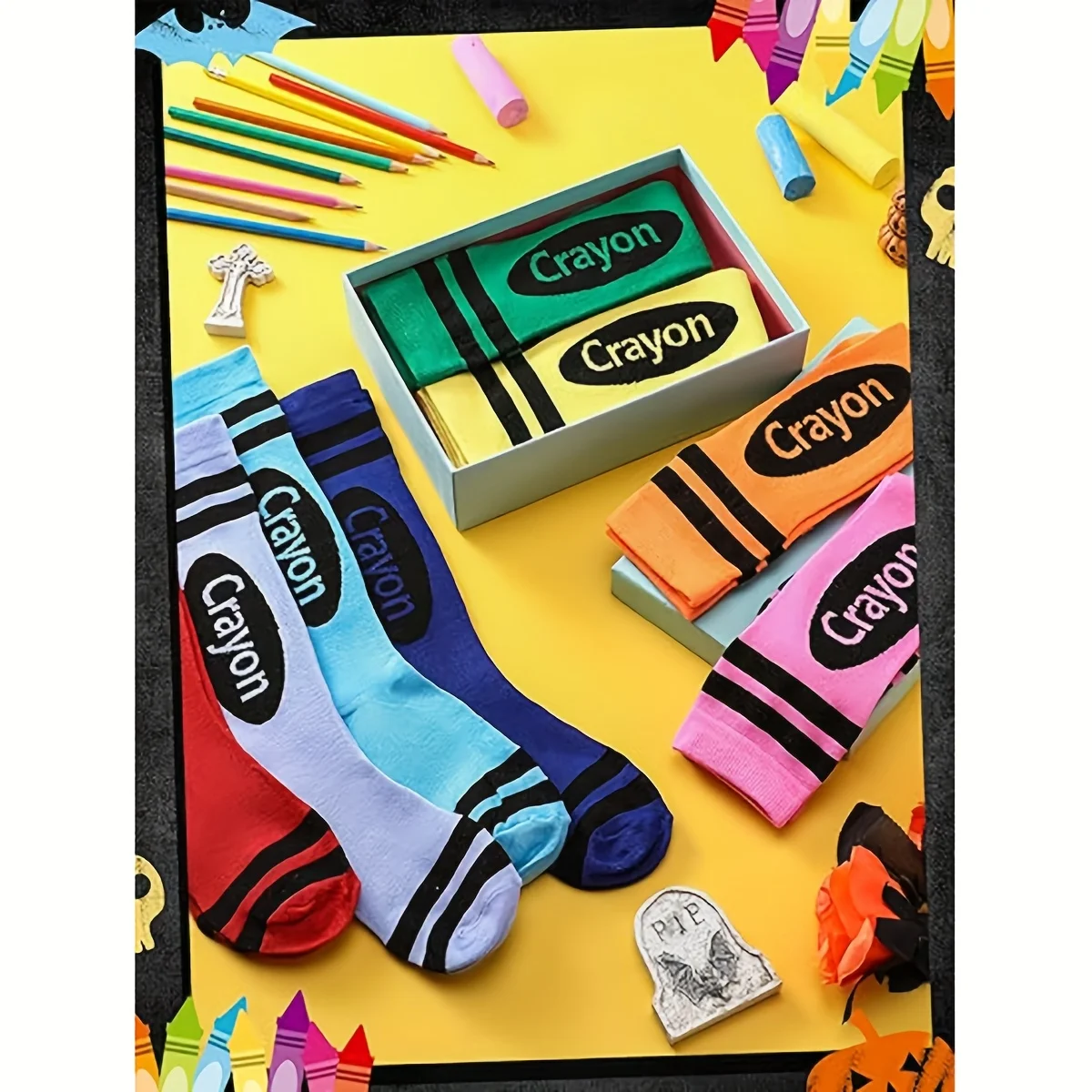 1 Paar Socken in verschiedenen Farben, Fußballsocken, Sportsocken, Basketballsocken, aus reiner Baumwolle, schweißabsorbierend, atmungsaktiv, geruchsneutral, bunte Socken, farbenfrohe, gestreifte Overknee-Socken, modisch und originell, weich und bequem, Damensocken, Socken-Accessoires, Requisiten für Kostümpartys, lange Wadensocken. – Detail 2