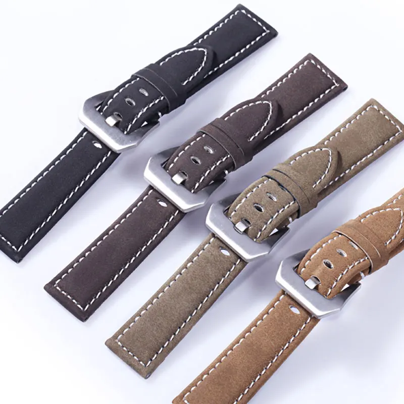 حزام ساعة عالمي أصلي 20 مللي متر 22 مللي متر حزام (استيك) ساعة إكسسوارات حزام ساعة جلد عالي الجودة لأحزمة ساعات الكوارتز الميكانيكية