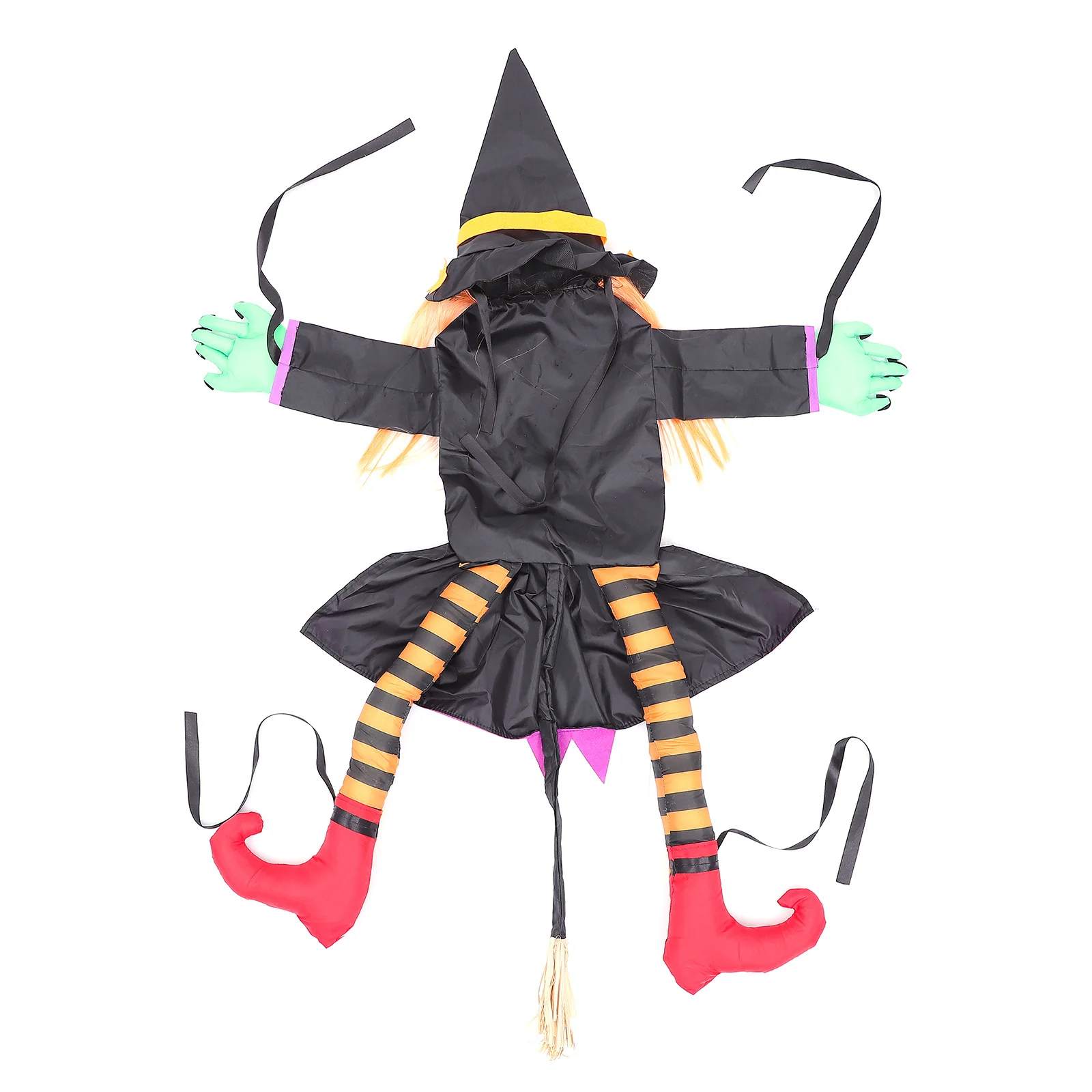 هالوين الساحرة المعانقة شجرة الديكور في الهواء الطلق حديقة الإبداعية مضحك هالوين ساحة ديكور مشرق البرتقال الشعر مادة البوليستر #3