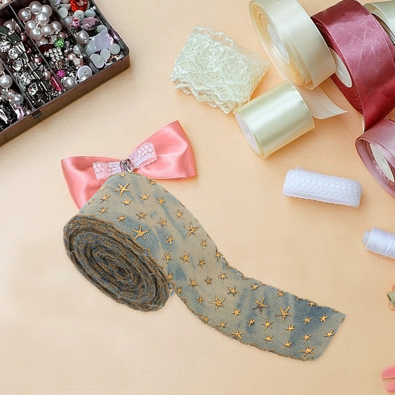 1 لفة خمر ستار شريط بوليستر الرجعية محكم متفوقا Diy بها بنفسك الحرف الخياطة إكسسوارات الشعر الملابس المفروشات الستائر