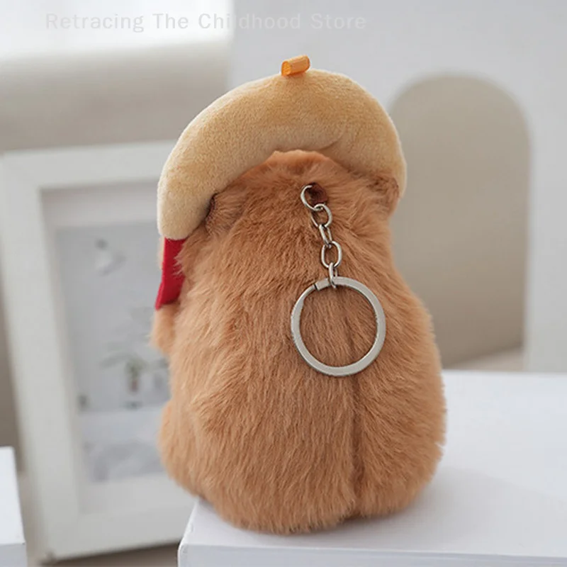 Cartoon Capybara Plush Keychain Cute Stuffed Doll Toy Bag Pendant Hanging Decoration Desktop Doll Ornament Car Keyring Kids Gift