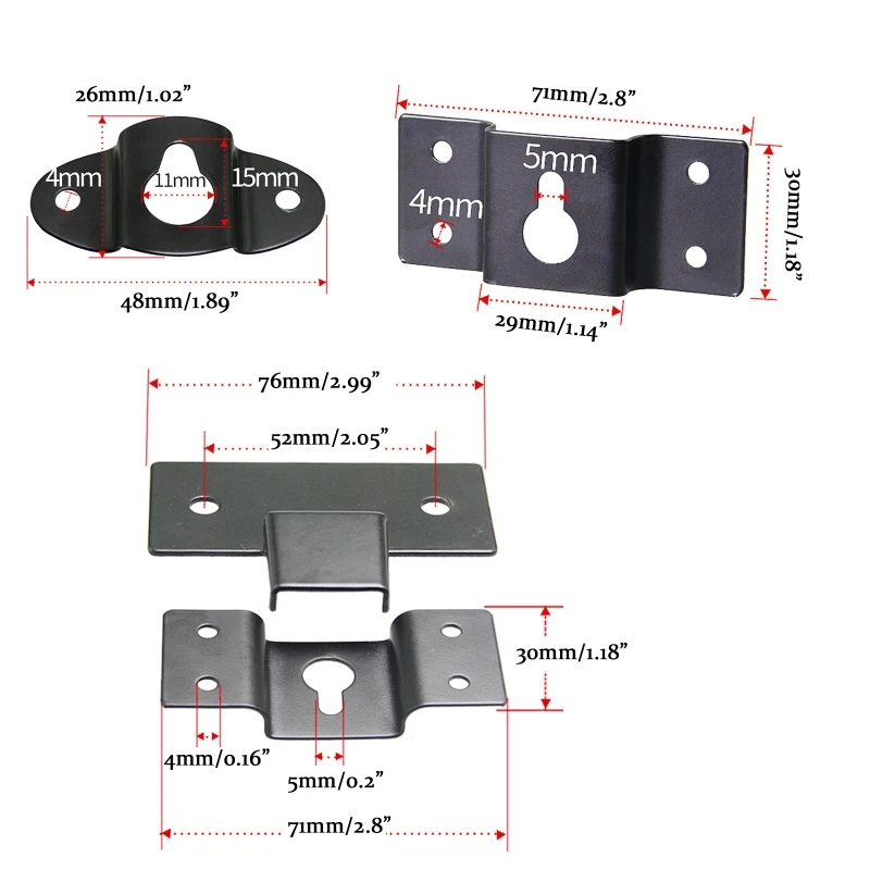 Staffe per altoparlanti in metallo supporto per montaggio a parete nero piastra appendiabiti con gancio in ferro per altoparlante staffa audio Surround facile da installare