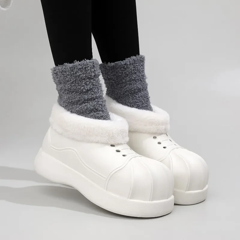 2023 NewWomen's Snow Boots Warm Down Winter Waterproof Female Ankle Boot with Fur Non-slip Candy Color Cotton Shoes Woman