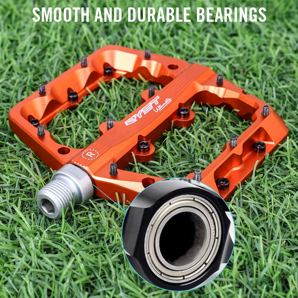 RYET Aluminum MTB Pedals 385g Ultralight Sealed Bearing Non Slip Flat Bike Pedals for Mountain Cycling Durable Racing A Pair