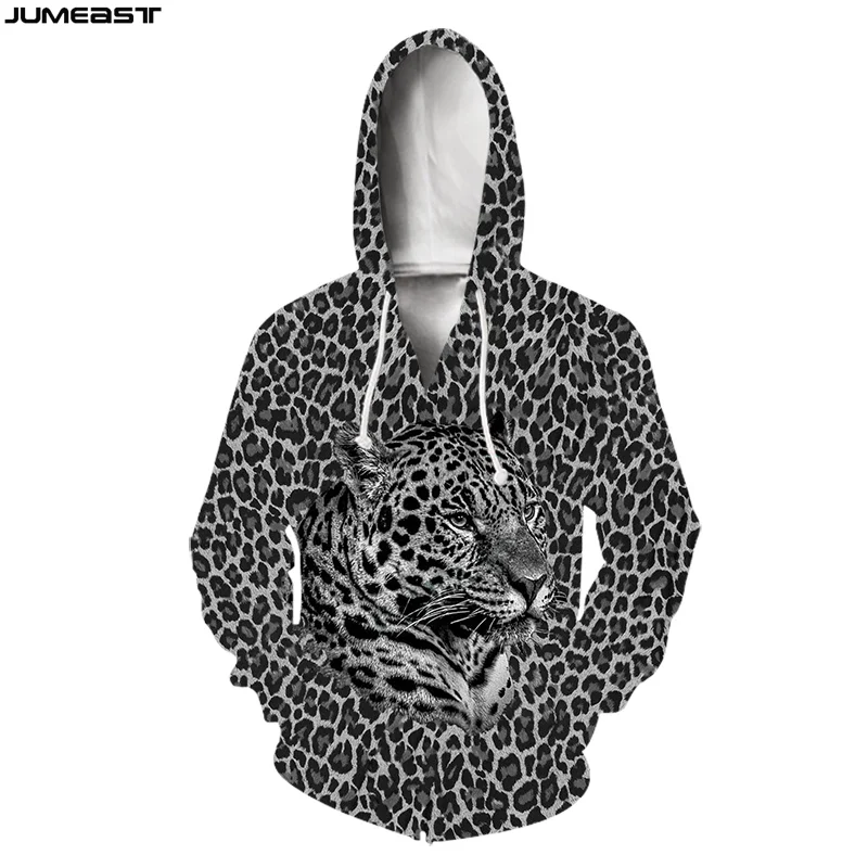 Jumeast Men Women 3D Oversized Coat Leopard Camouflage Animal Tiger Long Sleeve Jacket Sport Pullover Spring Zipper Hoodies