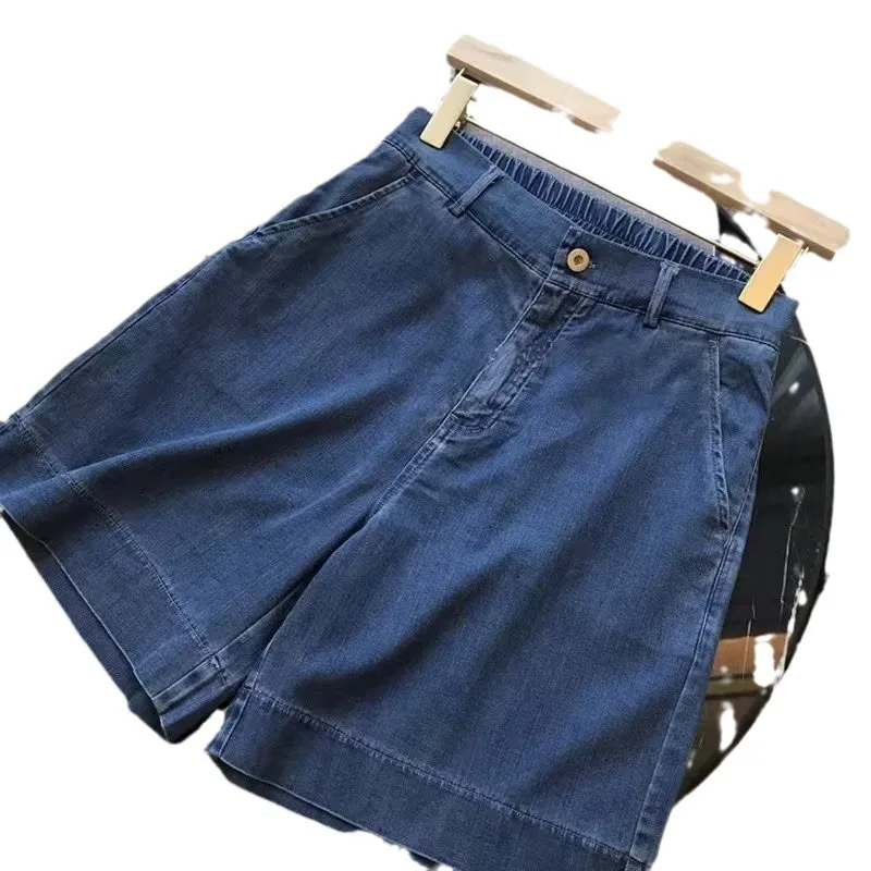 Frauen dünne Denim-Shorts Sommer 2025, hohe Taille, locker, schick, weites Bein, dünne Jean, kurze Hosen, weiblich, alle Spiel, lässig, heiße Damen, Y2K