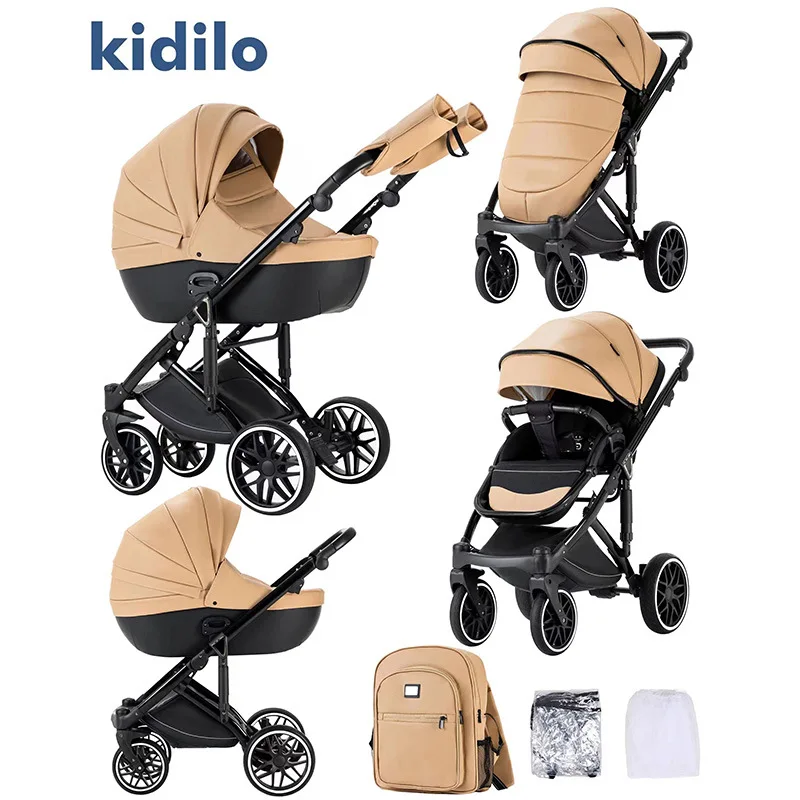 

Kidilo baby high landscape trolley foldable sitting and lying two-way baby walking artifact coaxing bed cross-border products