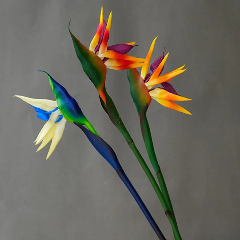 1 unidad de flores artificiales de Ave del Paraíso, Strelitzia falsa, plantas de PVC sintético para el hogar, la oficina o como centro de mesa para bodas