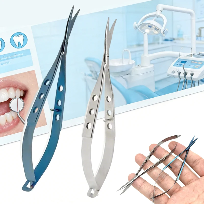 

5pcs Curved Blunt Tip Conjunctival Scissors Ophthalmic Microsurgery Stainless Steel Tool Dental Lab Micro Suturing Scissors