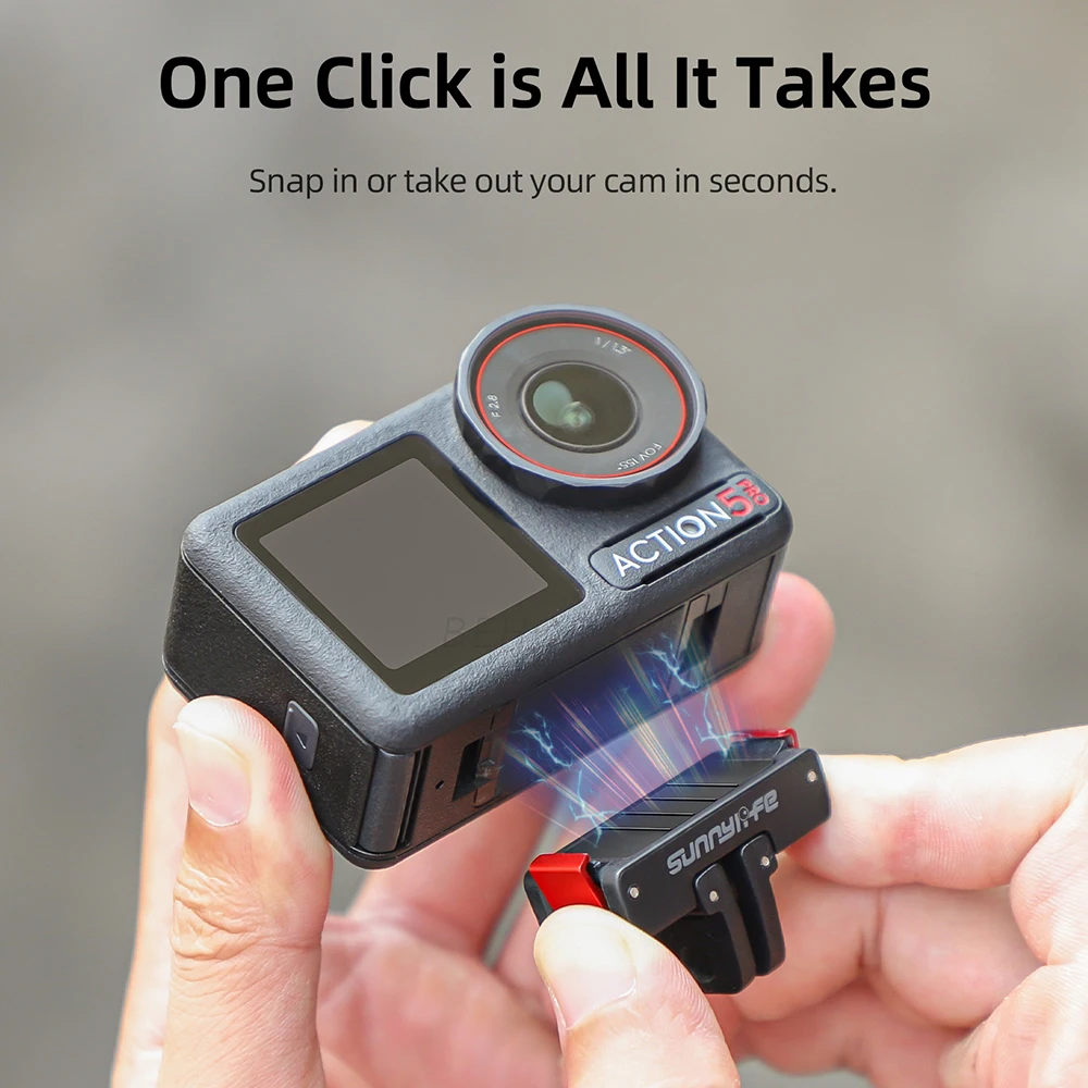 حامل محول مغناطيسي Ouick-Release لـ DJI Osmo Action 5 Pro إطار حماية قاعدة قابلة للطي لملحقات Action 4/3