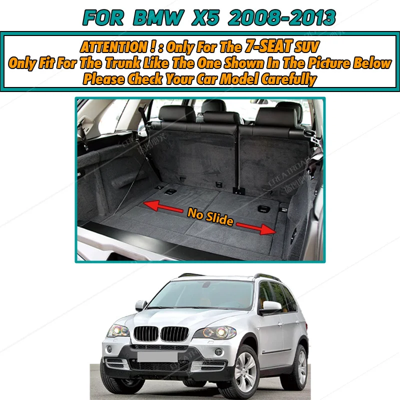 Auto Full Coverage Trunk Mat For BMW X5 E70 5/7-Seat 2008-2013 09 10 11 12 Car Boot Cover Pad Interior Protector Accessories