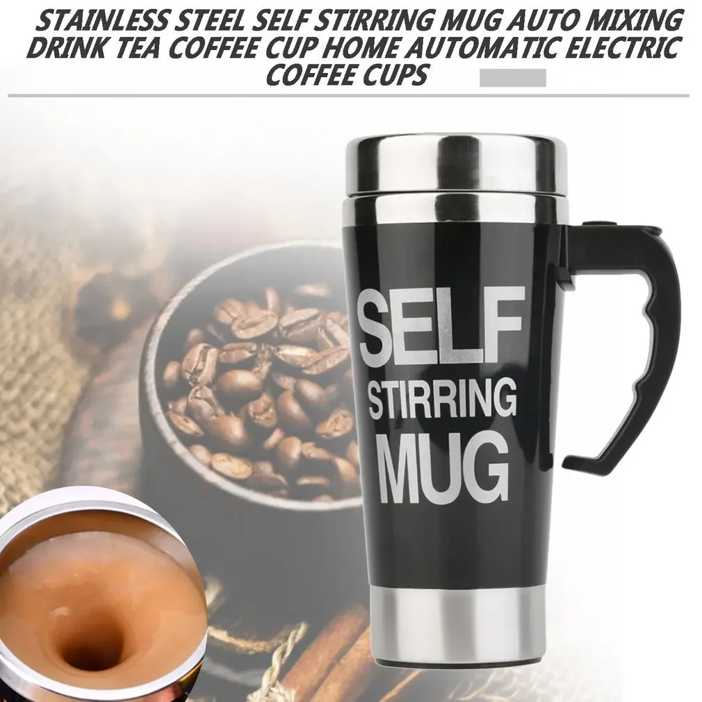 Self Stirring Coffee Milk Mug 500ml Stainless Steel Thermal Cup - Electric Lazy Smart Insulated Cup