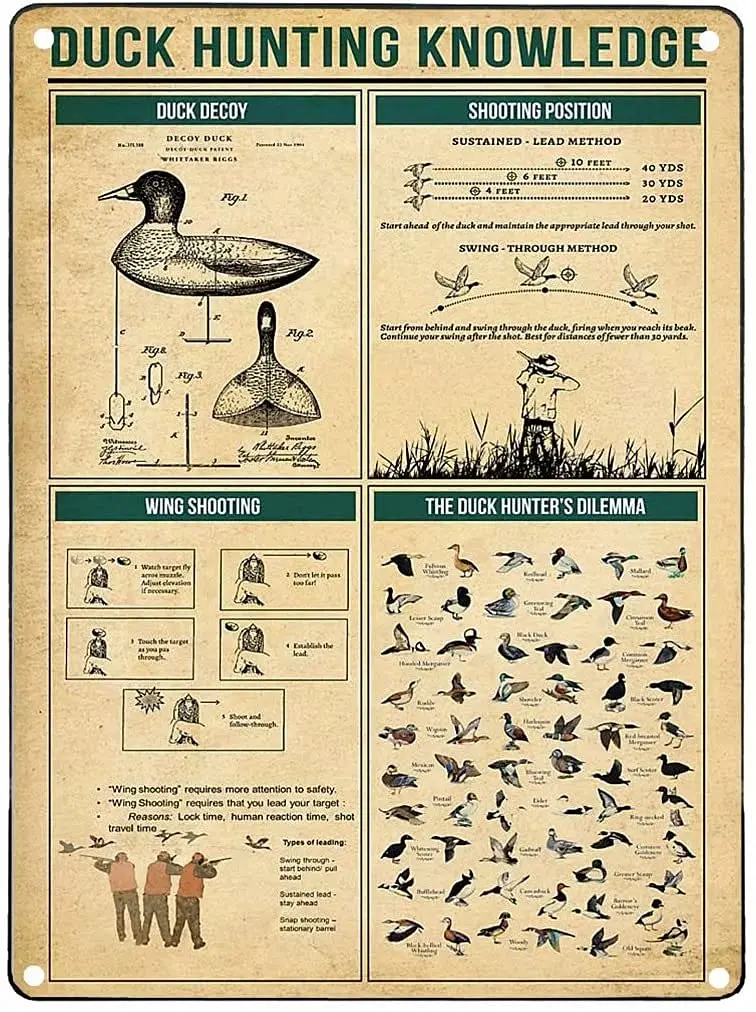 

Знания о охоте на Дак линдафэни, ретро металлический жестяной знак, дилемма утки, печатный постер для клуба, ресторана, кафе, гостиной