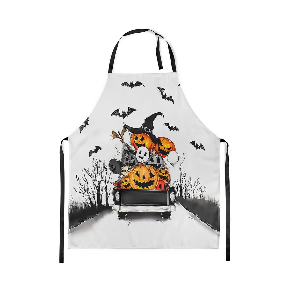 

Halloween Decorations Apron, Halloween Pumpkin Waterproof Apron Fall Pumpkin Kitchen Aprons Black Bat Ghost