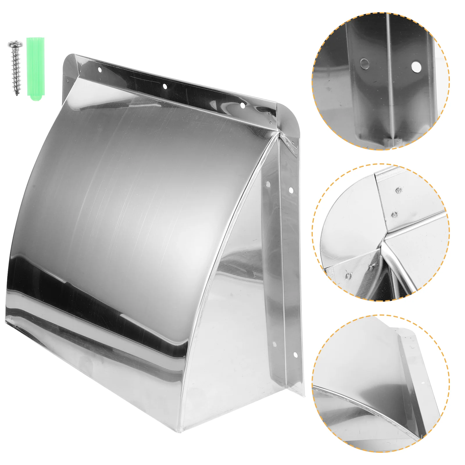 Stainless Steel Wind Deflector Exhaust Vent Cap Outdoor Kitchen Ventilation Cover Rustproof Metal Exhaust Hood for Ventilation