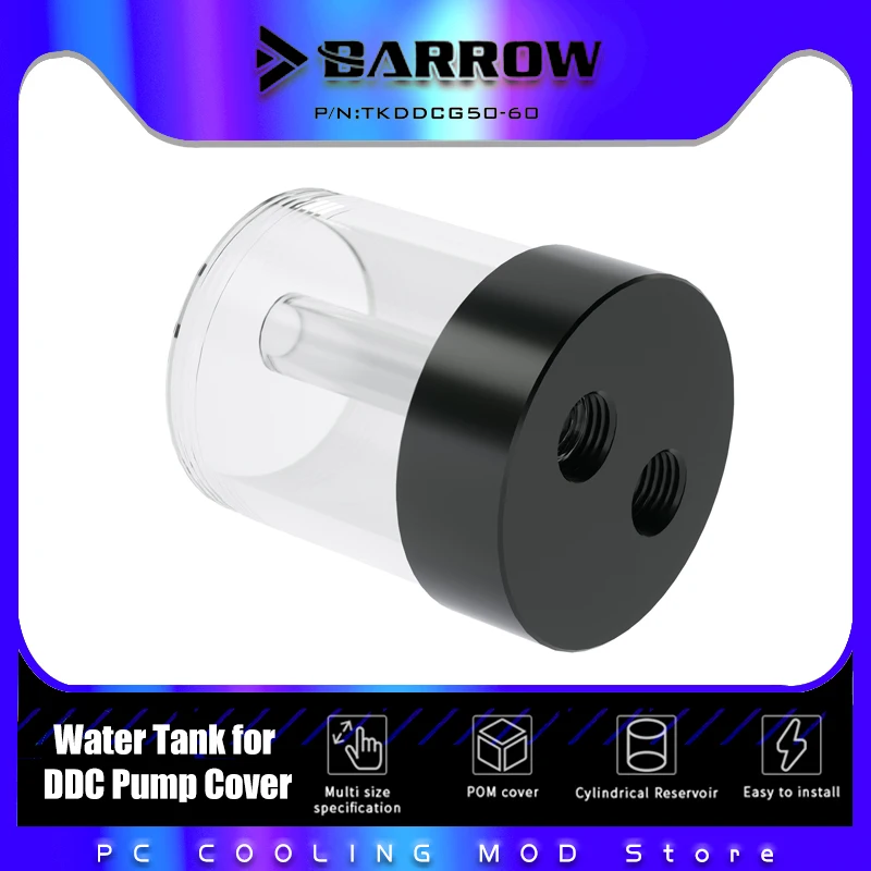 

Barrow DDC Pump Reservoir 60mm 90mm 140mm 190mm 240mm Water Cooling Diameter 50mm Modified Water Tank Cover Assembly TKDDCG50