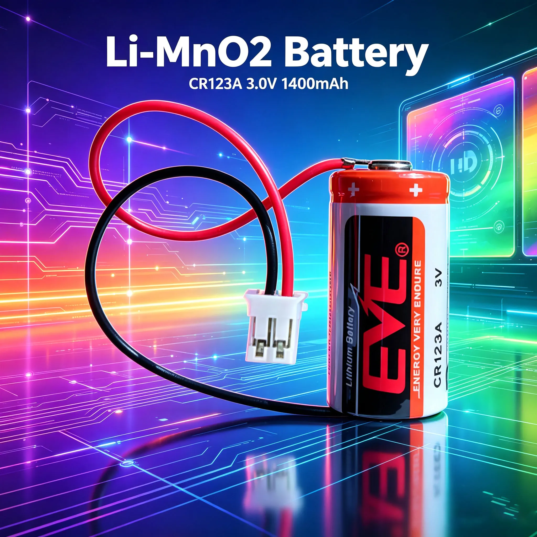 EVE CR123A Li-MnO2 Batteries 3V Camera Intelligent Toilet GPS Locator Robot Arm Servo Encoder Equipment Answerer