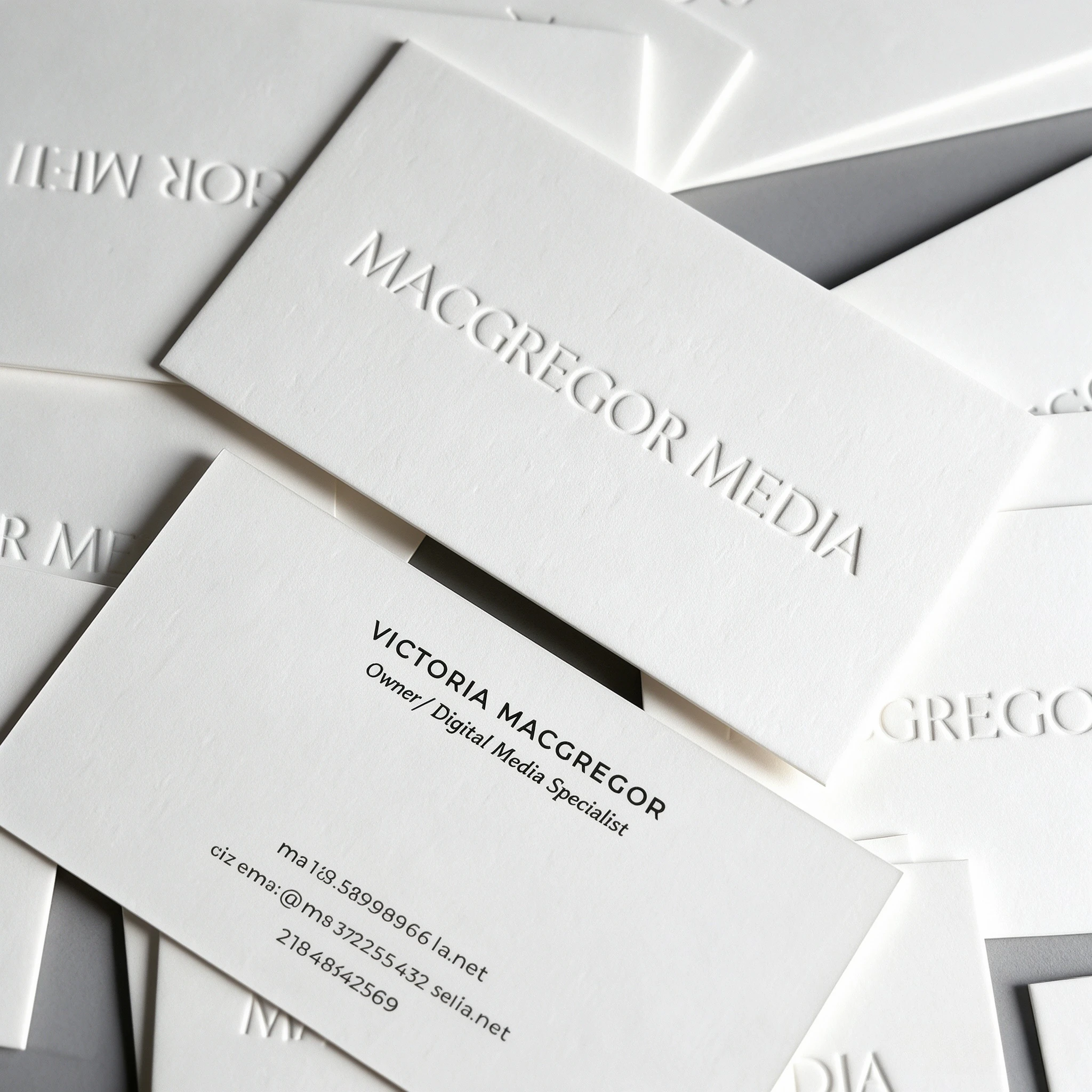200pcs High-Quality Embossed Business Cards - 500gsm Cotton Paper, Personalized Design for Corporate Events