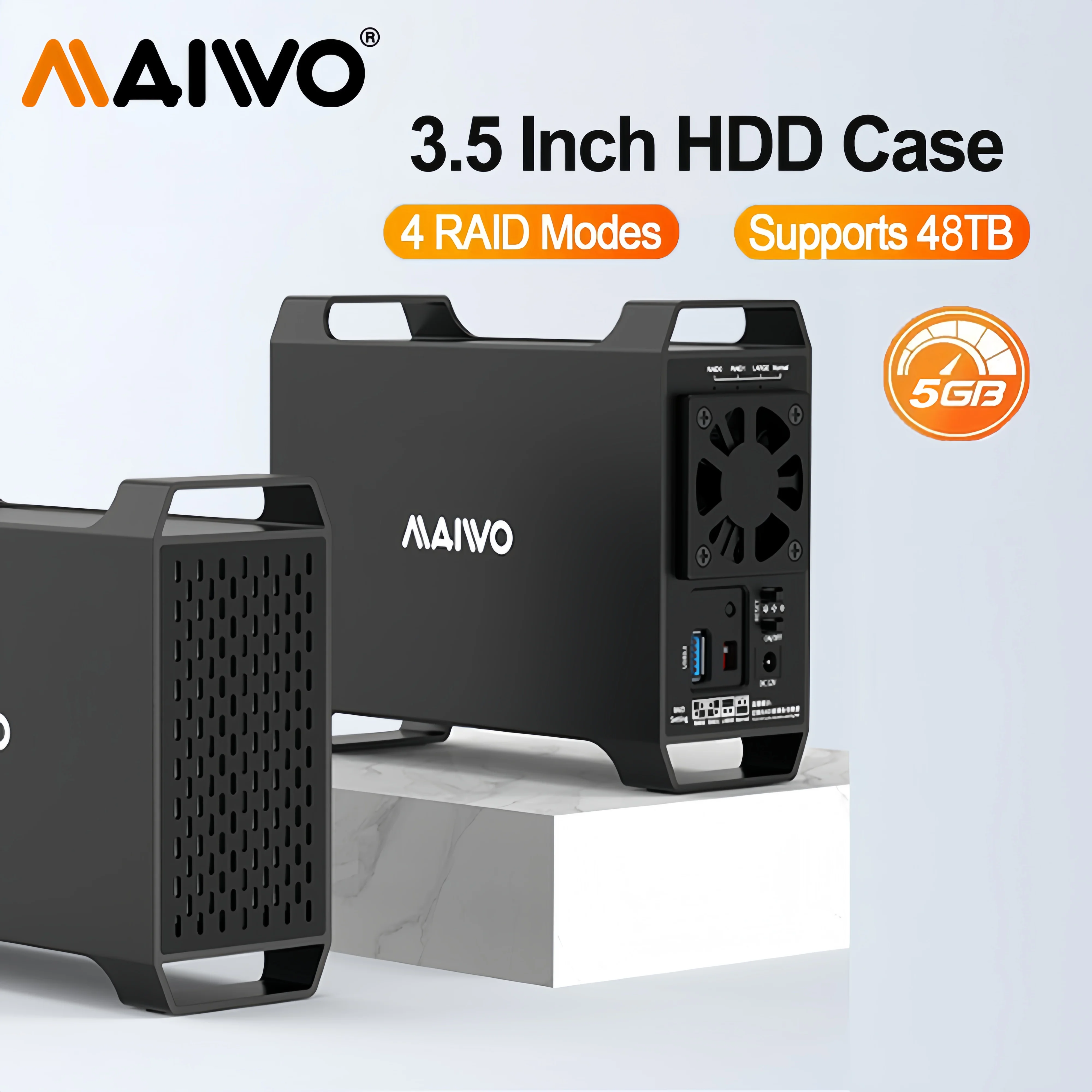 

Корпус жесткого диска MAIWO 3,5 дюйма с двумя отсеками SATA HDD и охлаждающим вентилятором для 4 режимов реального времени USB 3.0, 5 Гбит/с, емкость 48 ТБ, алюминиевый сплав