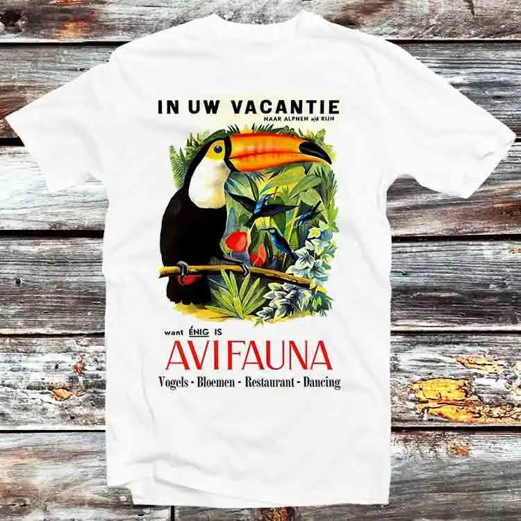 Toucan Avifauna Zoology Vogels Restaurant Dancing Vintage Poster T Shirt Retro Cartoon Anime Top B1139