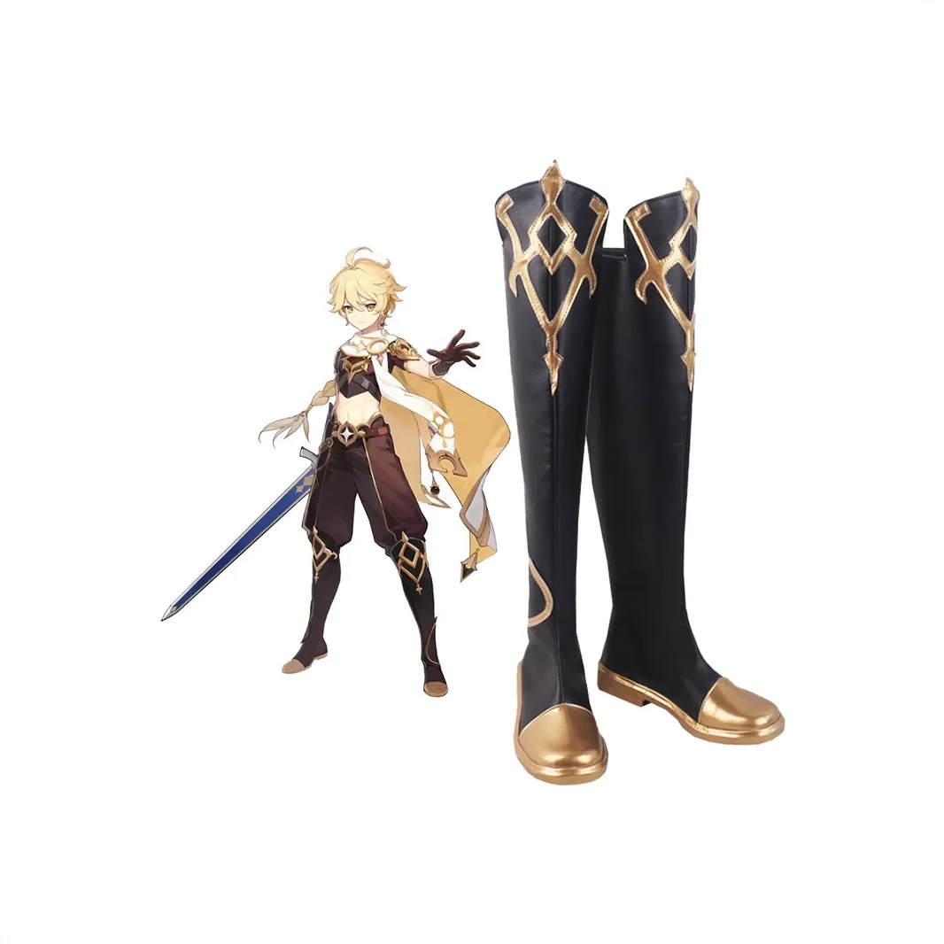 

Genshin Impact Aether Cosplay Shoes Over-the-knee Boots Halloween Masquerade Carnival Performance Party Costume Props