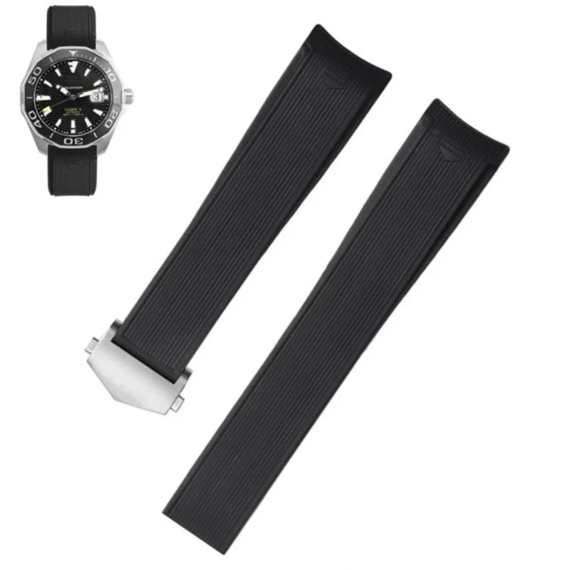 

20mm 22mm Rubber Strap, Suitable for TAG Heuer Concept F1 Silicone Racing Aquaracer 300 TAG Carrera Arc Rubber Strap