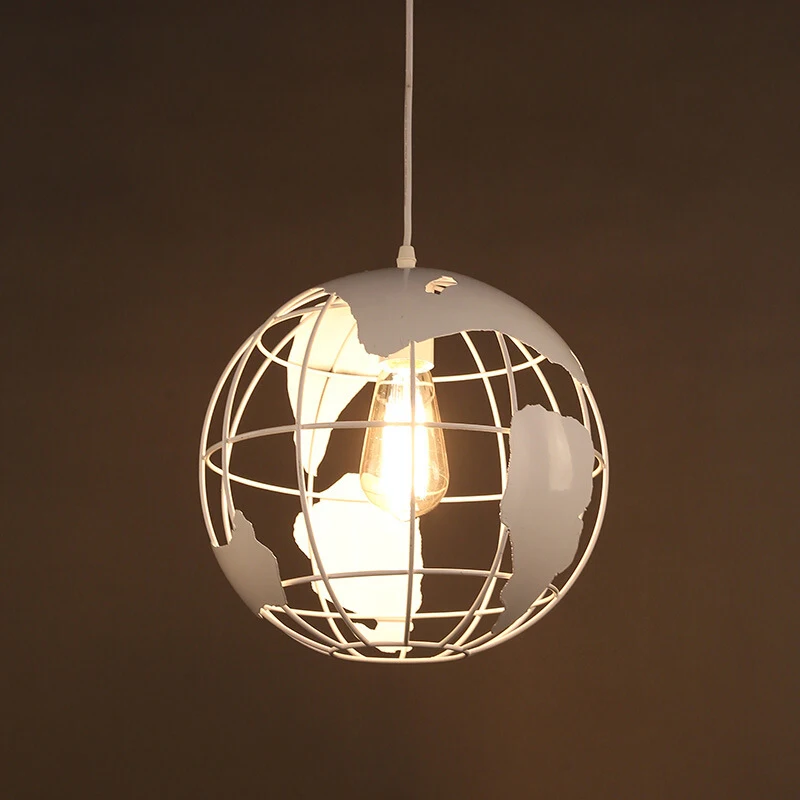 Industrial Pendant Lights Vintage Iron Globe Hanglamp For Dining Room Bedroom Restaurant Bar Decor Loft E27 Luminaire Suspension