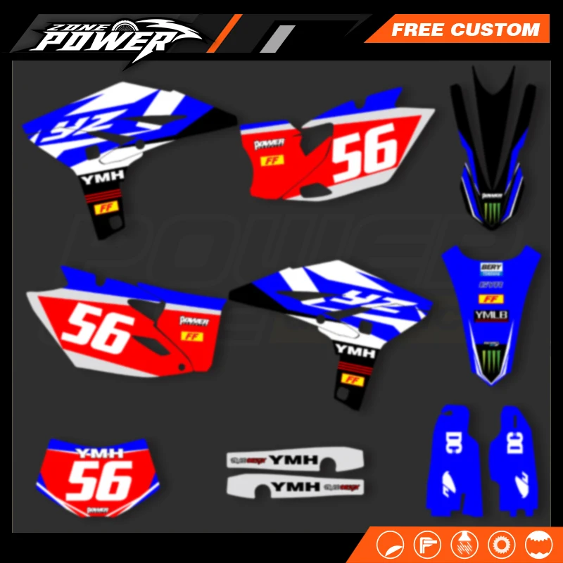 

Powerzone для Yamaha WR450F WRF 450 WR 450F 2012 2013 2014 2015, набор наклеек на мотоцикл с графическими наклейками 02