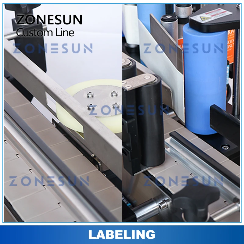 ZONESUN خط إنتاج مخصص معجون السائل التدفئة ملء الشد السد آلة وضع العلامات على الزجاجات المستديرة ZS-FAL180R9/ZS-DPCL1