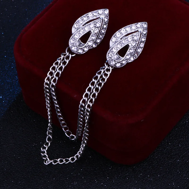 High Grade Fashion Tassel Collar Brooch Jewelry Lapel Pin Angle Wing Brooches Shirt Collar Decoration Gift for Men Accessories