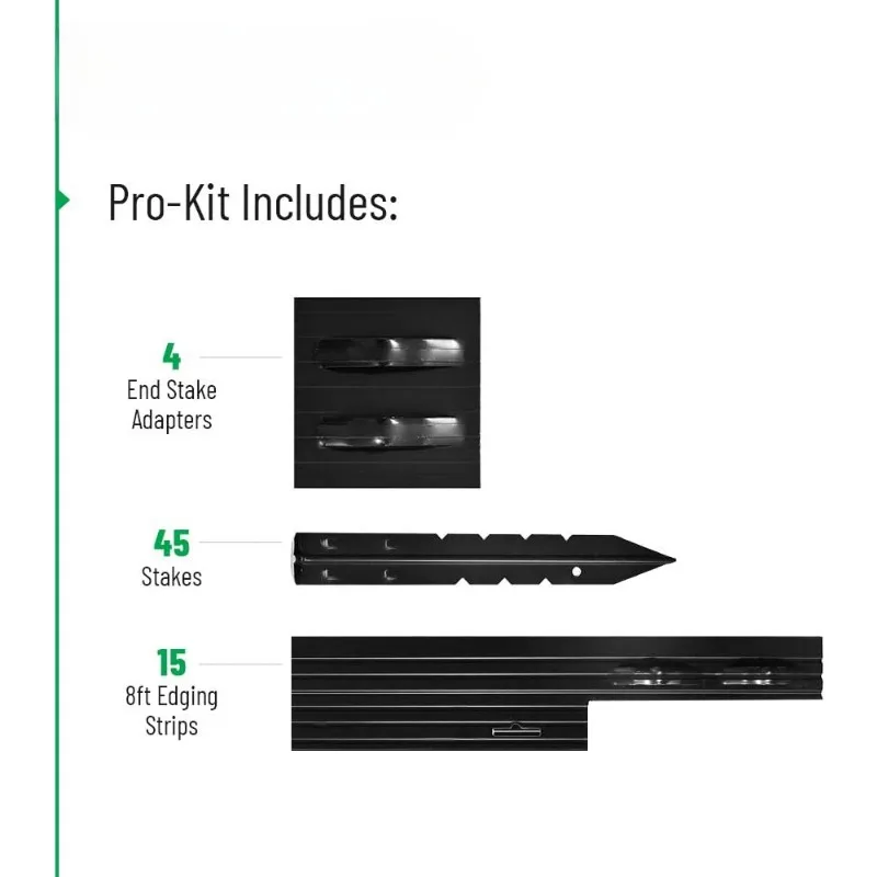 PRO Aluminum Landscape Edging - Easy Install Professional Landscaping Border - 15 Strips, 8ft Each (120ft Total) - Black Painted