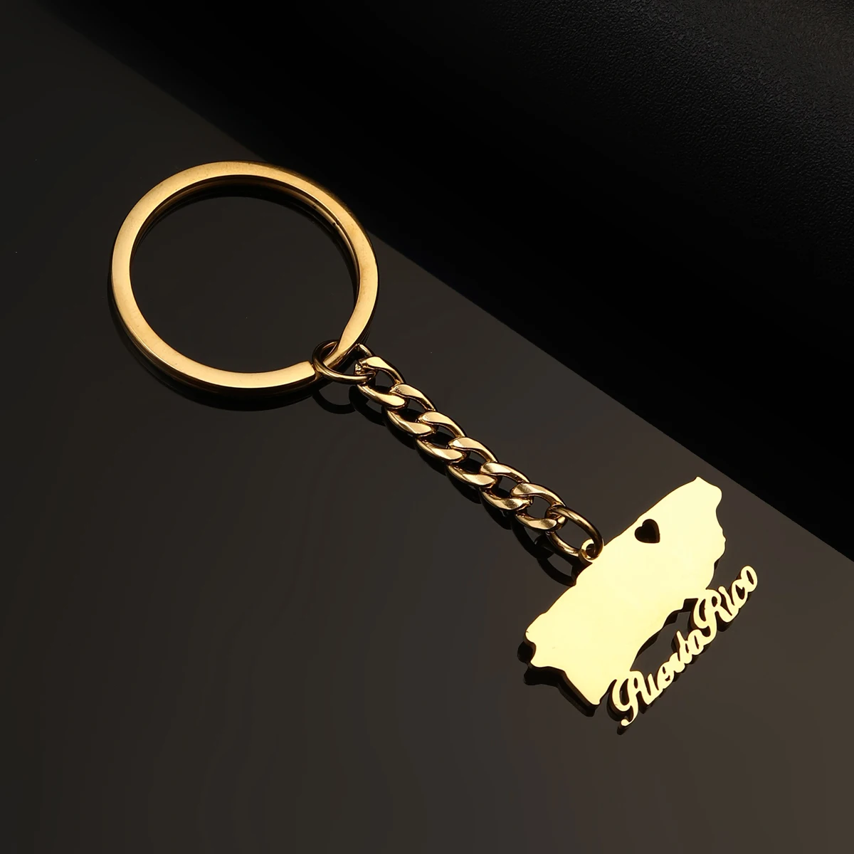 Puerto Rico Map Keychain