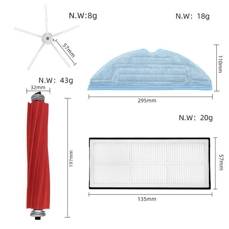 Roborock s7 s7 plus t7s t7s plus roboter staubsauger zubehör haupt bürste hepa filter mops staubbeutel ersatzteile