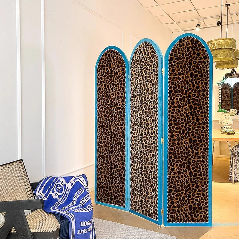 Screen folding screen living room decorative partition modern simple rivet triple folding