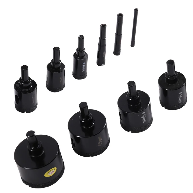 

ABFY-Diamond Hole Saw Set 10 PCS Brazed Tile Hole Saw Diamond Core Drill Bit Set For , Glass, Tile, Granite, Marble, Plas