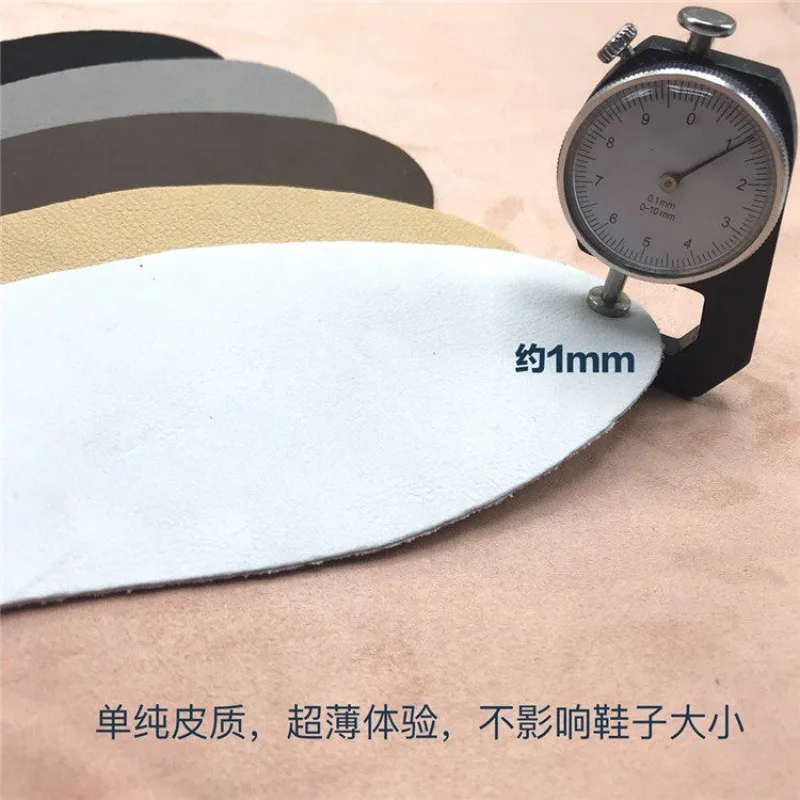 Self Adhesive Absorbent Ultra Thin Cow/Pigskin Leather Insoles Soft Comfortable for Men Women Dress Shoes Sports Casual Shoes
