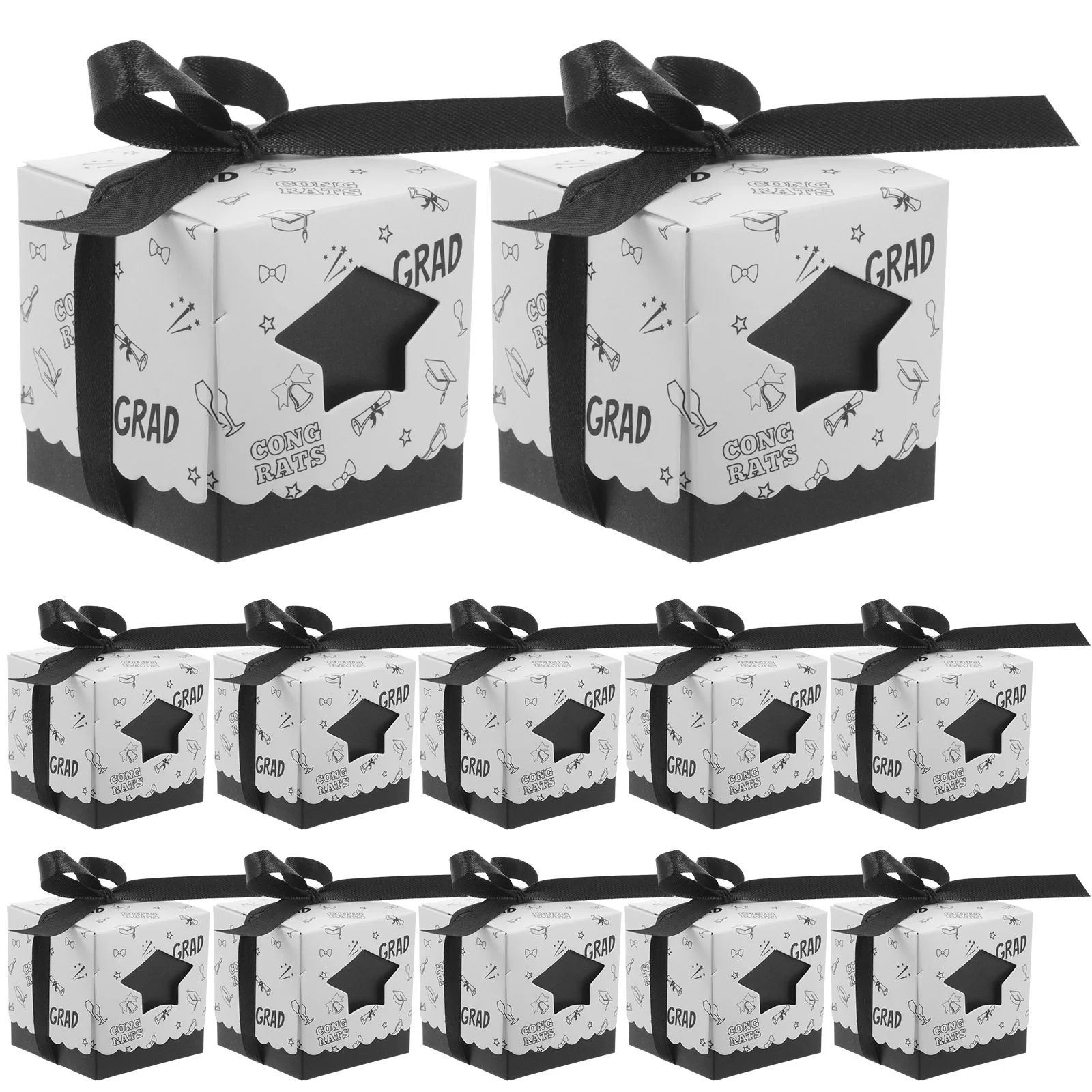 

50 Pcs Graduation Candy Paper Candy Boxes Paper Sweets Container Favor Boxes Party Treat Box Biscuit Case Packaging