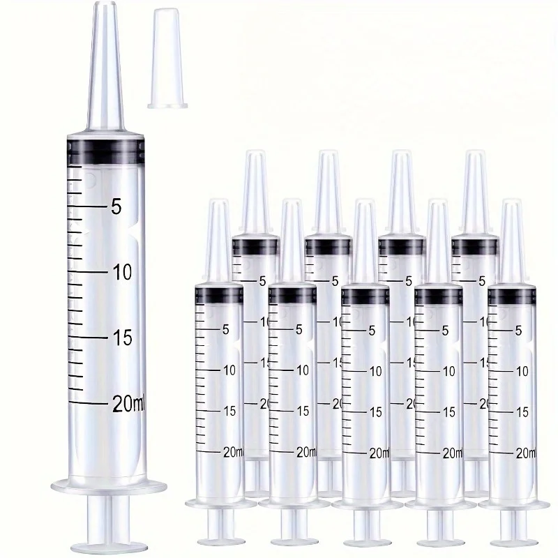 3Pcs Liquid Measuring Plastic Syringe for Resin, Crafts, Science Lab, Pet Feeding, Oil or Glue 20ml