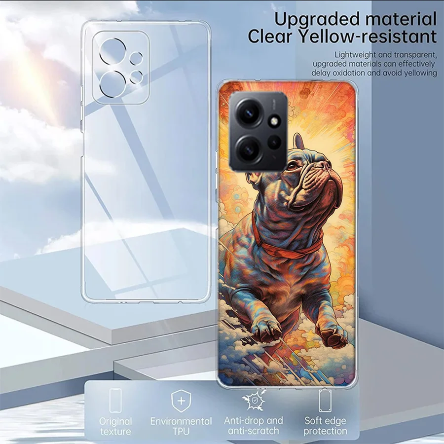 French Bulldog Dog Pug Luxury Phone For Xiaomi Redmi Note 14+ 13 K70 Pro Plus Redmi 13C 14C 12C 12 10 10A 10C 9 9A 9C 9T 8 8A Co