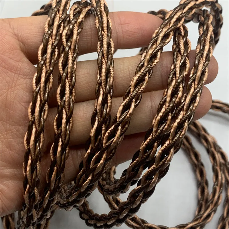 8-strand round braided 7N single crystal copper mixed braided headphone upgrade line single-strand 63-core OD:6.0mm