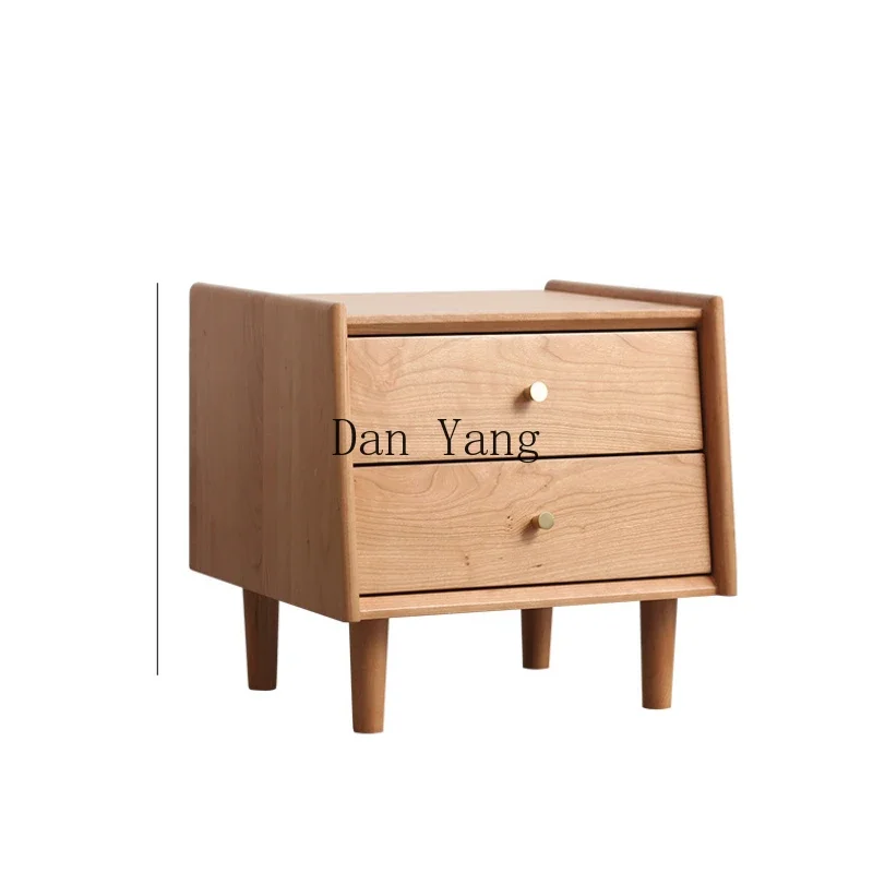 Cyh Cherry Bedside Tables Solid Wood Modern Bedroom Furniture Log Bedside Tables