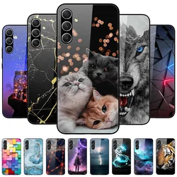 Tempered Glass Phone Cases for Samsung Galaxy A54 A14 A24 A34 Cover Hard PC Back Shell For M54 A15 A25 A55 5G A04s M23 M52 A 54